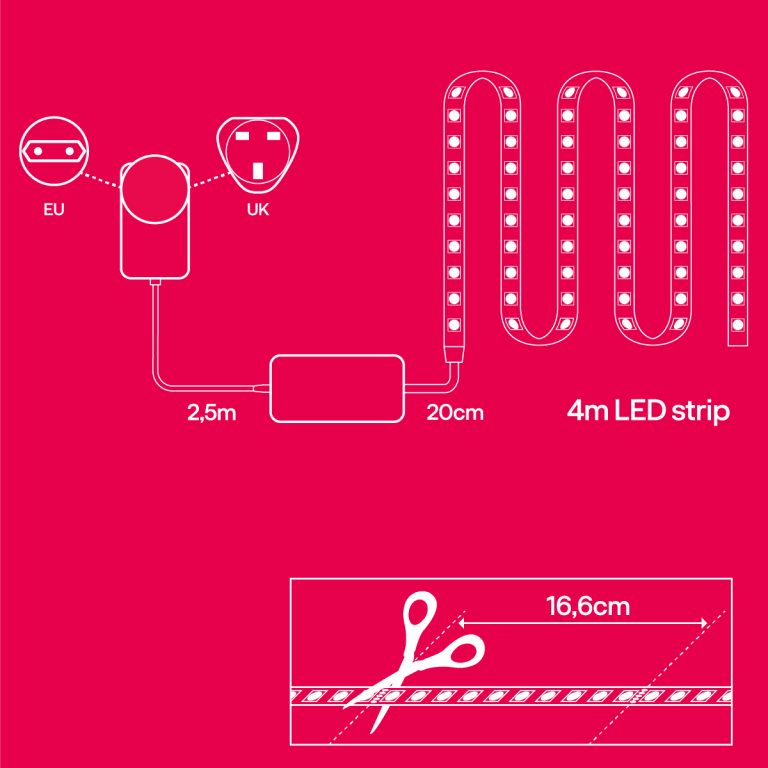 Innr Flex Colour FL 130C UK Compatible with Philips Hue* Echo Plus & Alexa 4 meter RGBW Smart LED strip