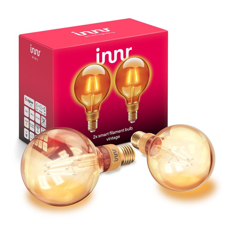 Innr WiFi E27 Lampadina LED Filamento Vintage, Compatibile con Alexa & Hey  Google (Nessun Hub Richiesto), Dimmerabile, 2200K, Wi-Fi Smart Bulb,  2-Pack, WRF 763-2 : : Illuminazione